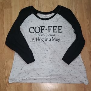 Maurices XL baseball coffee tee